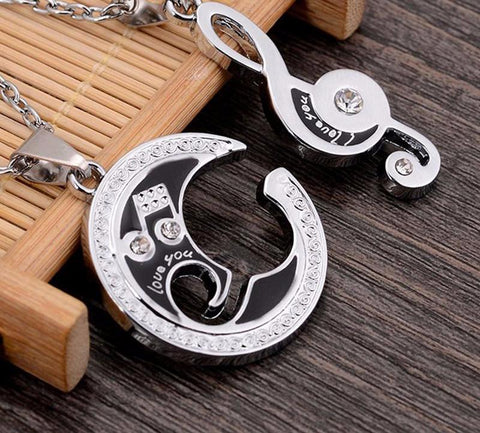 Music Couple Necklace Set