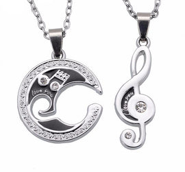 Music Couple Necklace Set