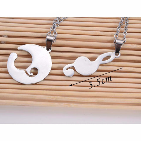 Music Couple Necklace Set