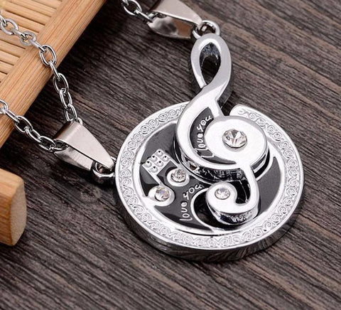 Music Couple Necklace Set