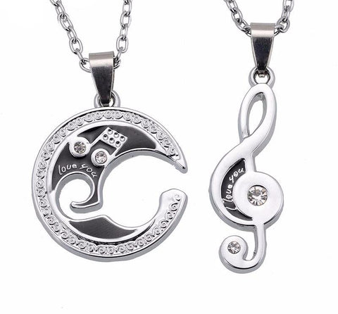 Music Couple Necklace Set