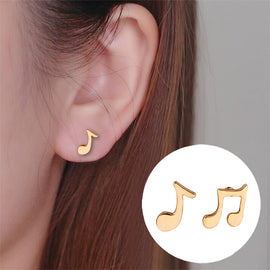 Fashion Music Note Stud Earrings