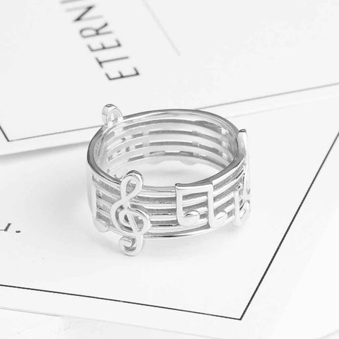 Musical Note Pattern Ring