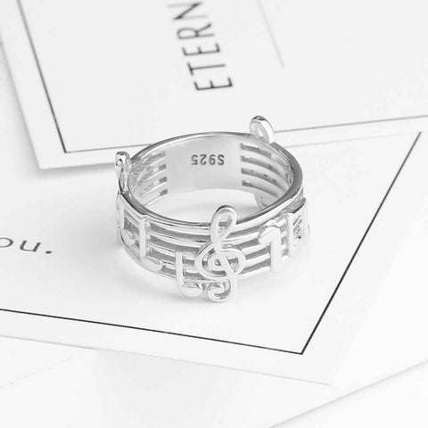 Musical Note Pattern Ring