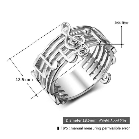 Musical Note Pattern Ring