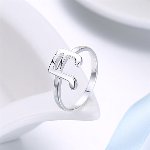 Silver-Color Music Note Ring