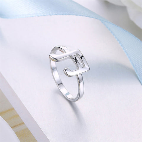 Silver-Color Music Note Ring
