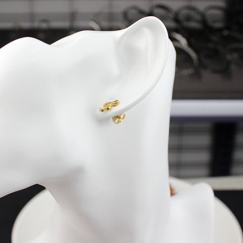 Gold-Color Music Stud Earrings