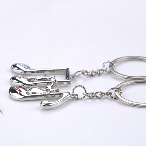 Music Note Lover Metal Keychain