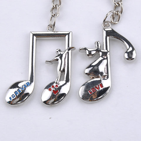 Music Note Lover Metal Keychain