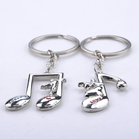 Music Note Lover Metal Keychain