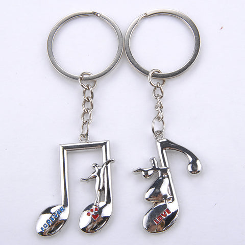 Music Note Lover Metal Keychain