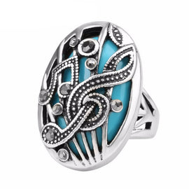 Silver Jewelry Punk Music Ring