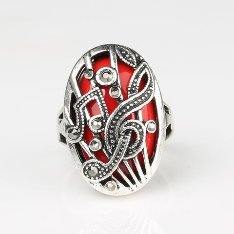 Silver Jewelry Punk Music Ring