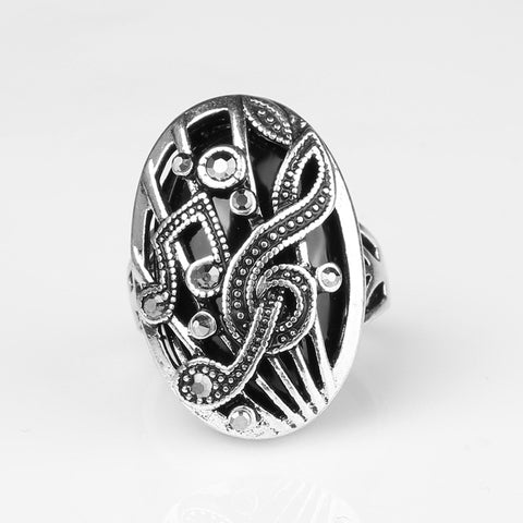 Silver Jewelry Punk Music Ring