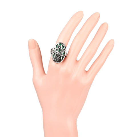 Silver Jewelry Punk Music Ring