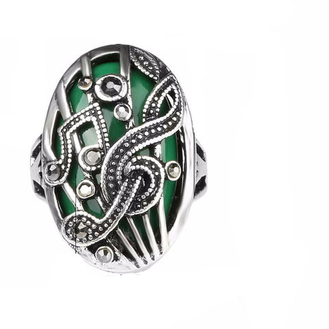 Silver Jewelry Punk Music Ring