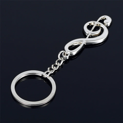 Silver Plated Musical Note Keychain