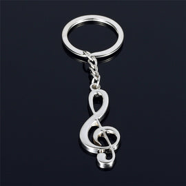 Silver Plated Musical Note Keychain