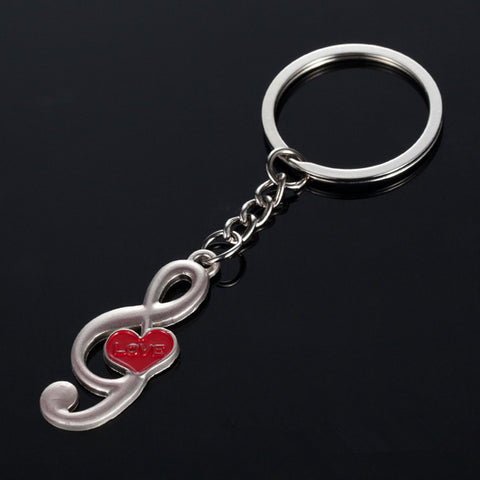 Silver Plated Musical Note Keychain