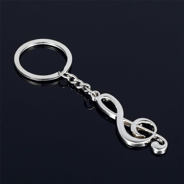 Silver Plated Musical Note Keychain