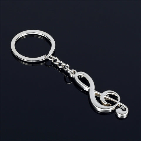 Silver Plated Musical Note Keychain