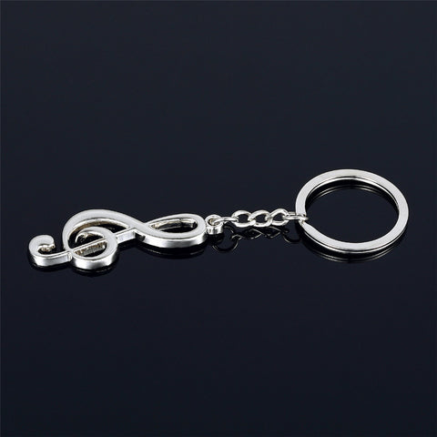 Silver Plated Musical Note Keychain