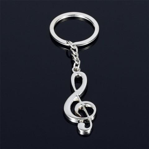 Silver Plated Musical Note Keychain