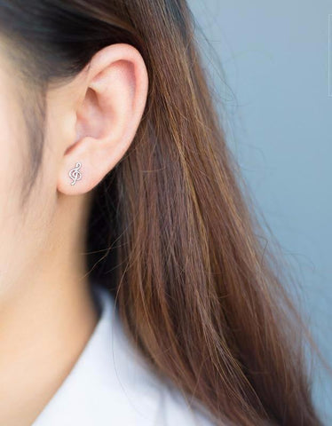 Sterling Silver Music Earrings